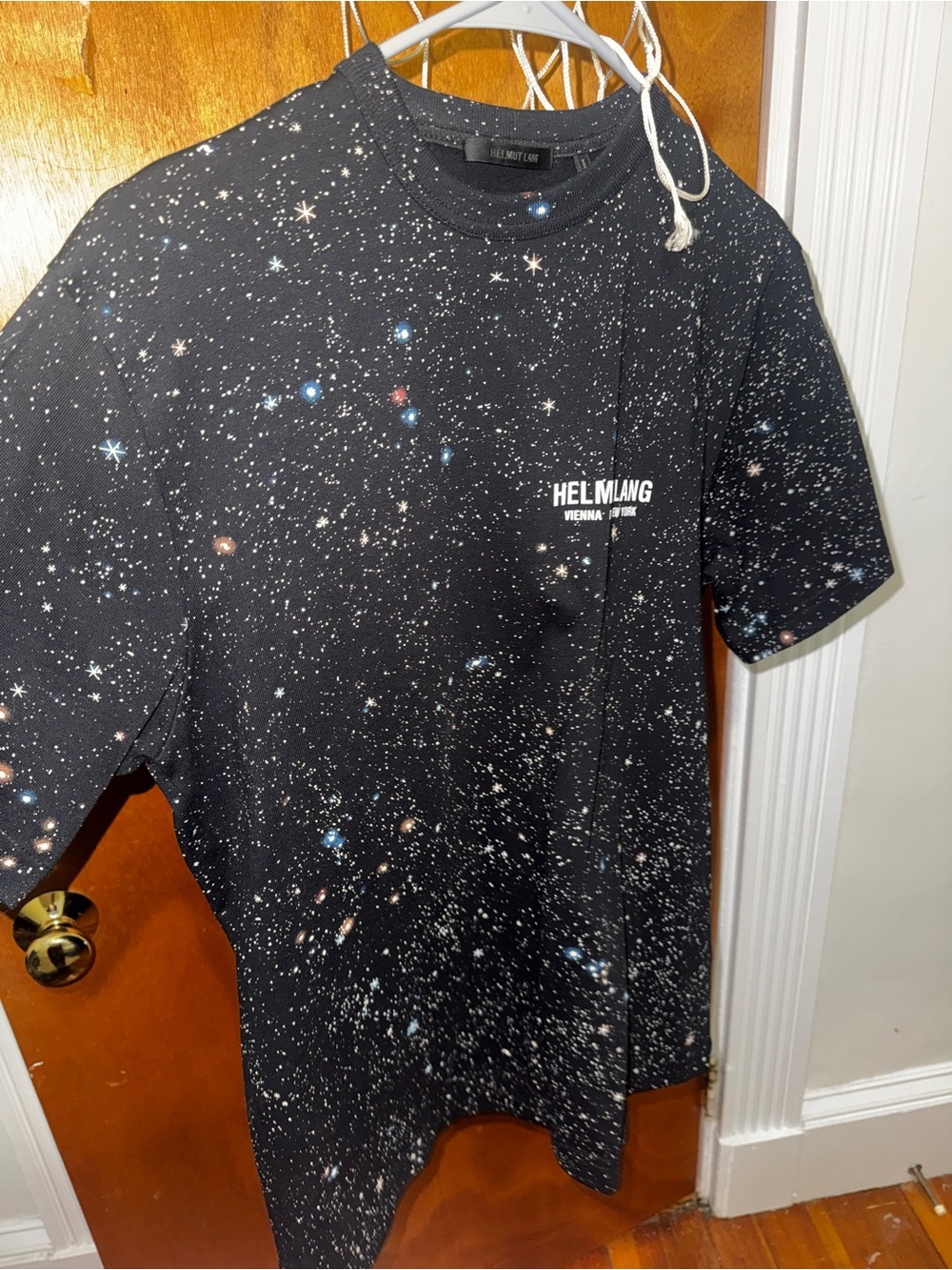 Helmut Lang Black Starfield Print Tee